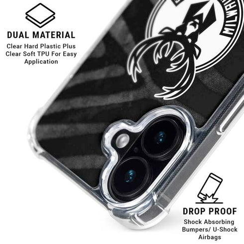 NBA Milwaukee Bucks Animal Print Black iPhone 16 Plus MagSafe Case