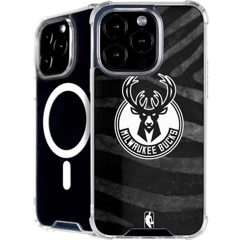 NBA Milwaukee Bucks Animal Print Black iPhone 16 Pro Max MagSafe Case