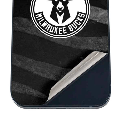 NBA Milwaukee Bucks Animal Print Black iPhone 16 Skin