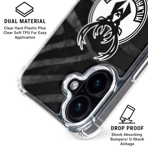 NBA Milwaukee Bucks Animal Print Black iPhone 17 Clear Case