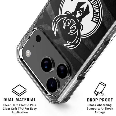 NBA Milwaukee Bucks Animal Print Black iPhone 18 Pro Clear Case