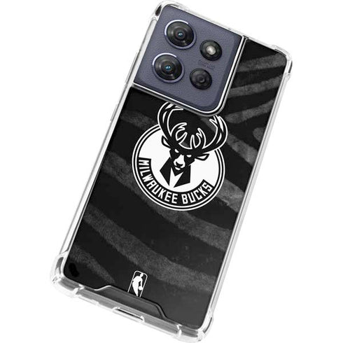 NBA Milwaukee Bucks Animal Print Black Moto G Play 5G (2025) Clear Case