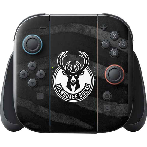 NBA Milwaukee Bucks Animal Print Black Nintendo Switch 2 (2025) with Joy-Con Skin
