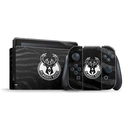 NBA Milwaukee Bucks Animal Print Black Nintendo Skins