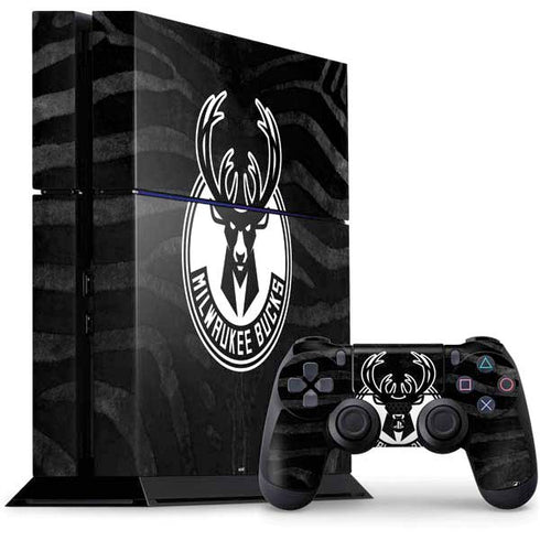 NBA Milwaukee Bucks Animal Print Black PlayStation PS4 Skins