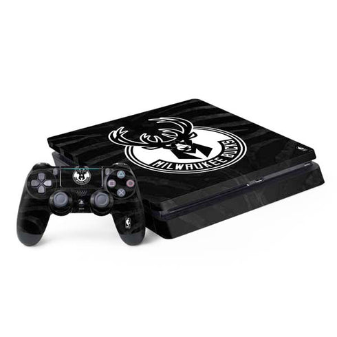 NBA Milwaukee Bucks Animal Print Black PlayStation PS4 Skins