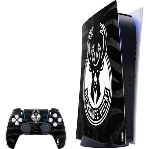 NBA Milwaukee Bucks Animal Print Black PlayStation PS5 Skins