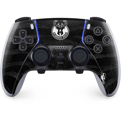 NBA Milwaukee Bucks Animal Print Black PS5 DualSense Edge Pro Controller Skin