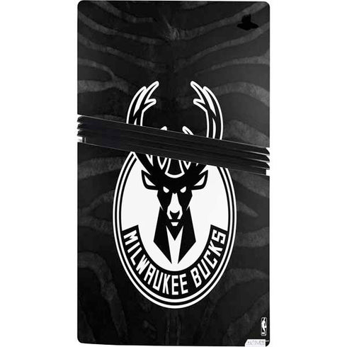 NBA Milwaukee Bucks Animal Print Black PS5 Pro Bundle Skin