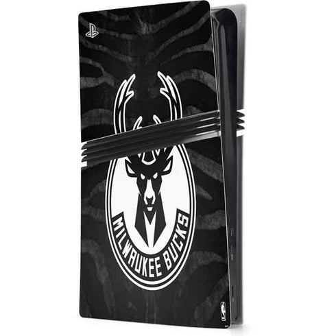 NBA Milwaukee Bucks Animal Print Black PS5 Pro Console Skin