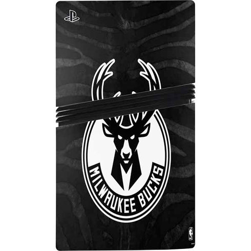 NBA Milwaukee Bucks Animal Print Black PS5 Pro Console Skin
