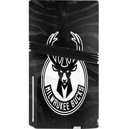 NBA Milwaukee Bucks Animal Print Black PS5 Pro Disk Bundle Skin