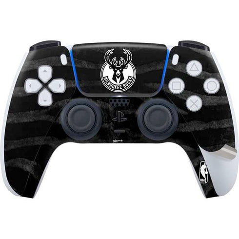 NBA Milwaukee Bucks Animal Print Black PS5 Pro Disk Bundle Skin