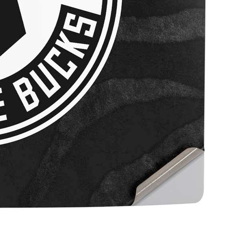 NBA Milwaukee Bucks Animal Print Black PS5 Pro Disk Console Skin