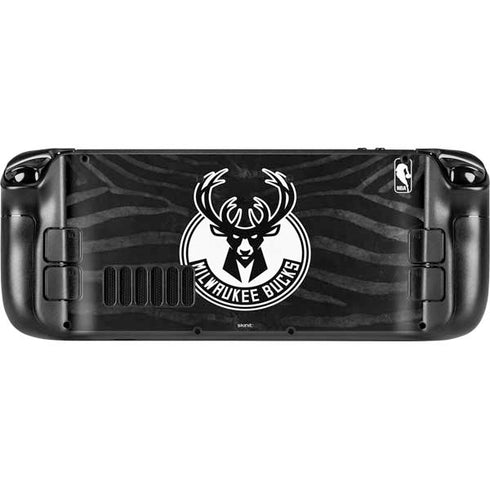 NBA Milwaukee Bucks Animal Print Black Steam Deck Handheld Gaming Computer Skin