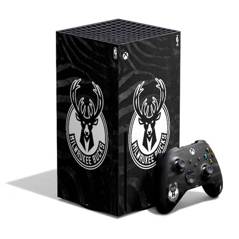 NBA Milwaukee Bucks Animal Print Black Xbox Series X Bundle Skin