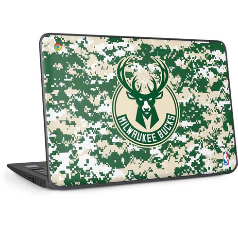 NBA Milwaukee Bucks Camo Digi HP Chromebook Skin