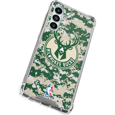 NBA Milwaukee Bucks Camo Digi Galaxy A16 5G Clear Case