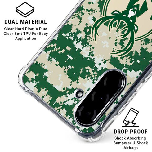 NBA Milwaukee Bucks Camo Digi Galaxy A36 5G Clear Case