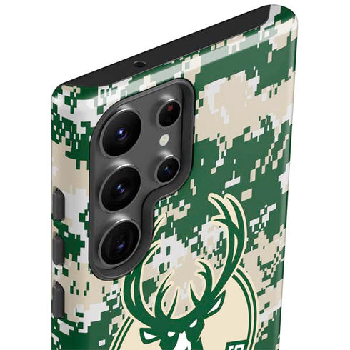 NBA Milwaukee Bucks Camo Digi Galaxy S23 Ultra Pro Case