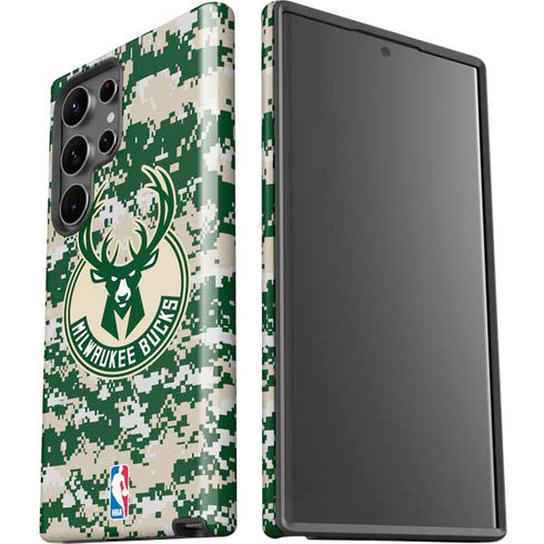 NBA Milwaukee Bucks Camo Digi Galaxy S23 Ultra Pro Case