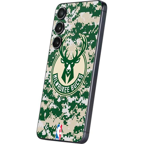 NBA Milwaukee Bucks Camo Digi Galaxy S24 Plus Skin