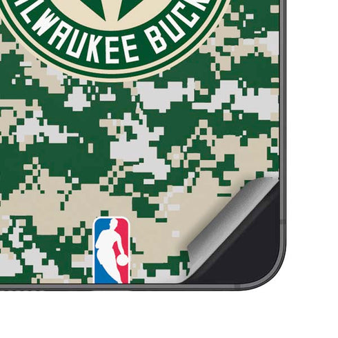 NBA Milwaukee Bucks Camo Digi Galaxy S25 Plus Skin