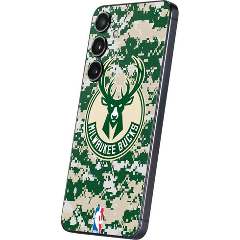 NBA Milwaukee Bucks Camo Digi Galaxy S24 Skin