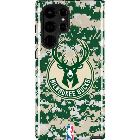 NBA Milwaukee Bucks Camo Digi Galaxy S25 Ultra Impact Case