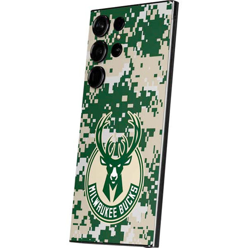 NBA Milwaukee Bucks Camo Digi Galaxy S25 Ultra Skin