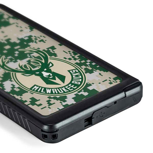 NBA Milwaukee Bucks Camo Digi Galaxy S24 Ultra Waterproof Case