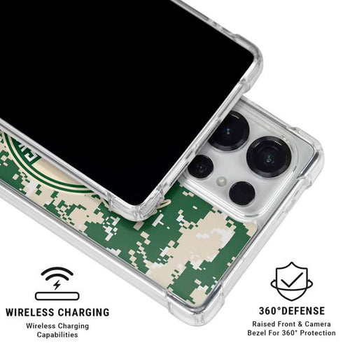 NBA Milwaukee Bucks Camo Digi Galaxy S25 Ultra Clear Case