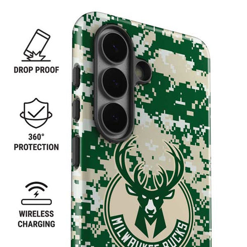 NBA Milwaukee Bucks Camo Digi Galaxy S26 Impact Case
