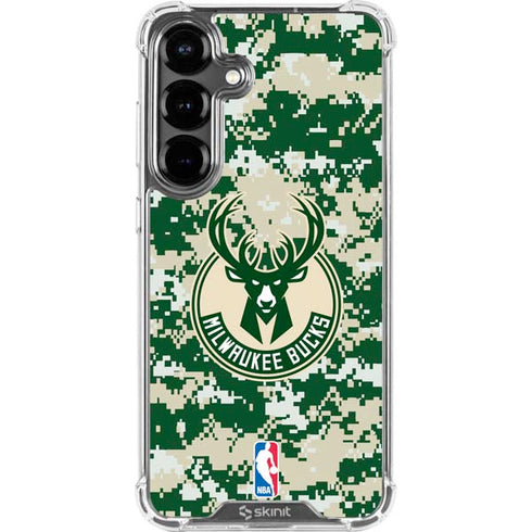 NBA Milwaukee Bucks Camo Digi Galaxy S26 Plus Clear Case