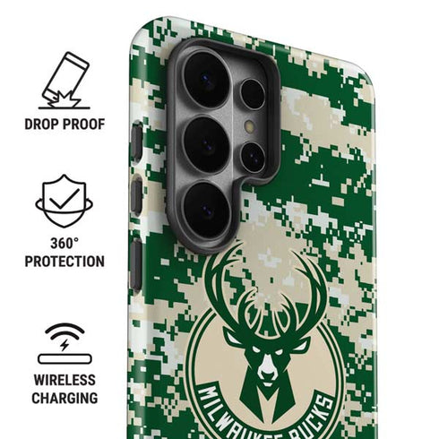 NBA Milwaukee Bucks Camo Digi Galaxy S26 Ultra Impact Case