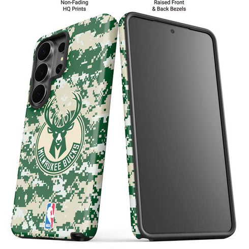 NBA Milwaukee Bucks Camo Digi Galaxy S26 Ultra Impact Case