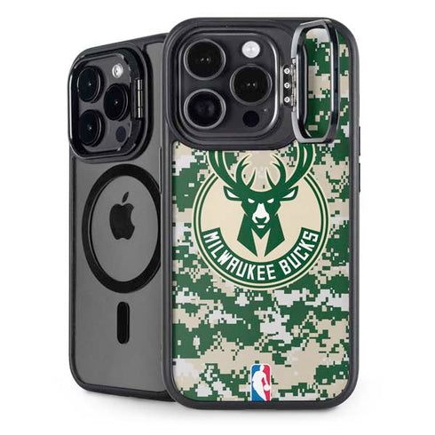NBA Milwaukee Bucks Camo Digi iPhone 13 Pro Kickstand Case