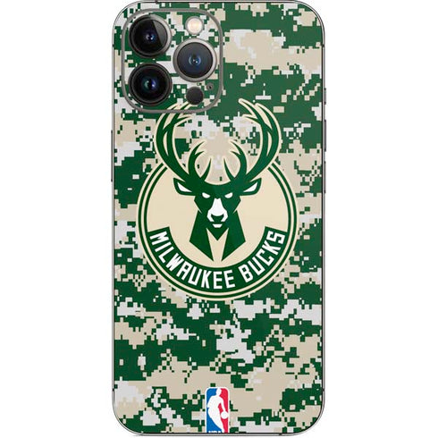 NBA Milwaukee Bucks Camo Digi iPhone 15 Pro Max Skin