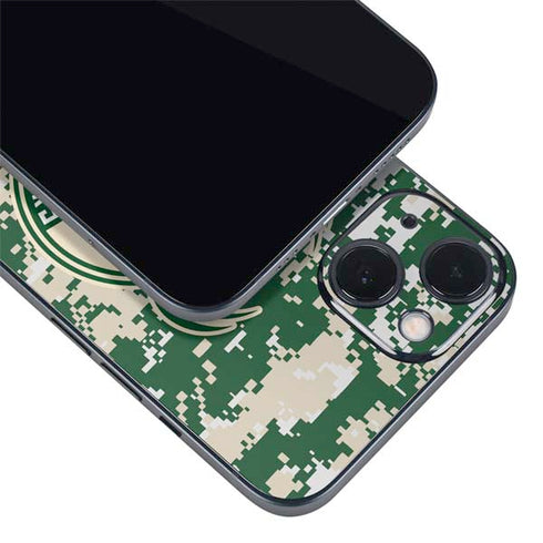 NBA Milwaukee Bucks Camo Digi iPhone 15 Skin