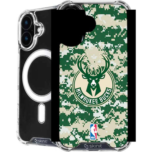 NBA Milwaukee Bucks Camo Digi iPhone 16 MagSafe Case