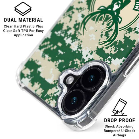 NBA Milwaukee Bucks Camo Digi iPhone 16 MagSafe Case