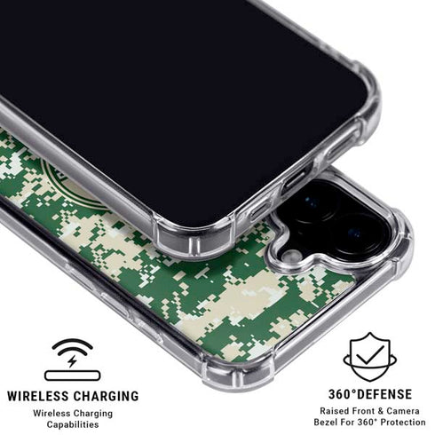 NBA Milwaukee Bucks Camo Digi iPhone 16 Plus MagSafe Case
