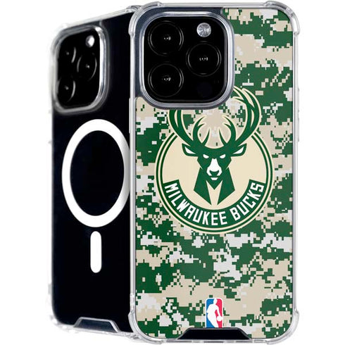 NBA Milwaukee Bucks Camo Digi iPhone 16 Pro MagSafe Case