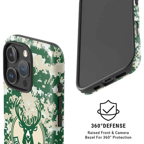 NBA Milwaukee Bucks Camo Digi iPhone 16 Pro Magsafe Impact Case