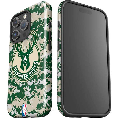 NBA Milwaukee Bucks Camo Digi iPhone 16 Pro Max Impact Case