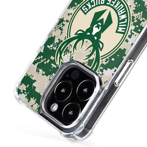 NBA Milwaukee Bucks Camo Digi iPhone 16 Pro Max MagSafe Case