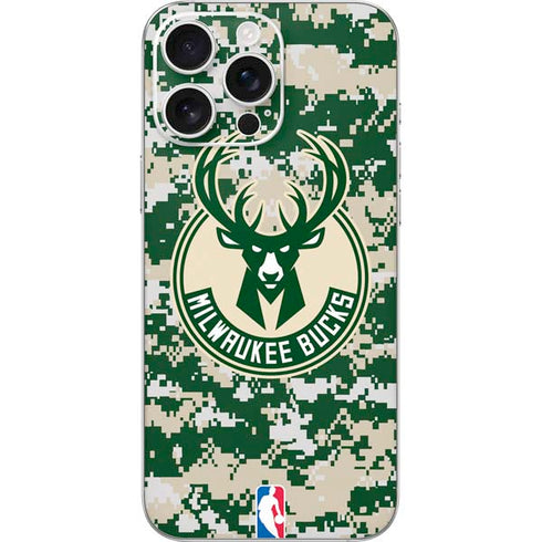 NBA Milwaukee Bucks Camo Digi iPhone 16 Pro Max Skin