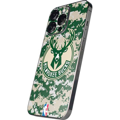 NBA Milwaukee Bucks Camo Digi iPhone 16 Pro Skin