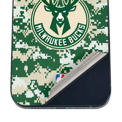 NBA Milwaukee Bucks Camo Digi iPhone 16 Skin