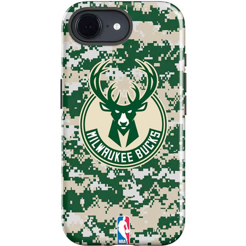 NBA Milwaukee Bucks Camo Digi iPhone 16e Impact Case